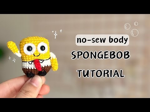 Amigurumi Spongebob 🧽 Crochet | How to crochet Little SpongeBob - Keychain