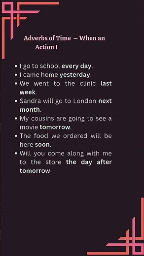 Adverb of Time Examples