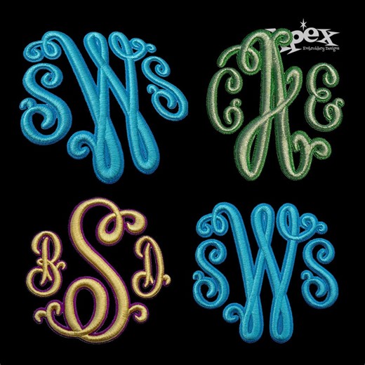 Suzanne Curlz 3D Puff Monogram Machine Embroidery Font Alphabet Letters INSTANT DOWNLOAD BX Pes Dst - Etsy