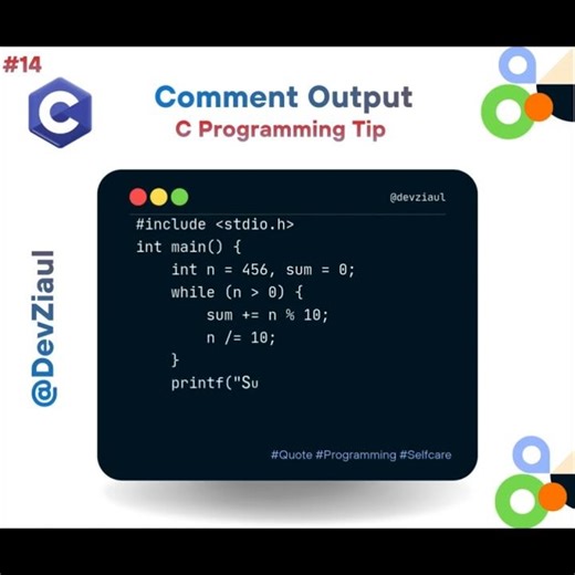 C Programming Logic | Find Sum of Digits Using While Loop #shorts #cprogramming