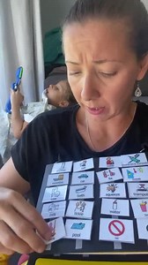 Keira’s new PODD book with her PECS. Thought I’d do a little video showing you what we use while out and about and even when we are at home for Keira’s communication. This book has all of Keira’s words she can communicate with. Keira can’t point to pictures at the moment, so she grabs the picture she wants and hands it to me. That’s her way of saying “I want milk” or “I want dad”. We are only using single words at the moment. Hopefully she will grasp the concept of using two PECS for example “Da