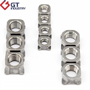 [Hot Item] Nut/Weld Plate Nut Square DIN 928 Hex and Projection. M10X1.25 Carbon Steel M8 M10 M12 Plain Four Spot T Weld Nuts with Pilot