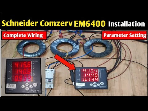 Schneider Conzerv EM6400 Meter Wiring & Parameter Setting! How to Install Multifunction Meter