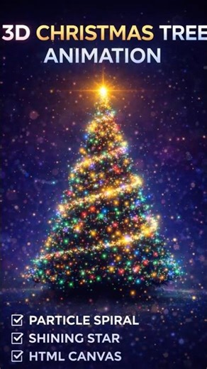 Christmas Tree Animation Using HTML, CSS and JS|#shorts #coding #programming #webdevelopment