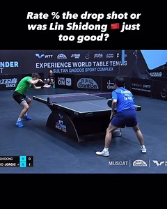 2.3K views · 107 reactions | Off the bounce, drop shot, all far away from the table. Lin  was incredible reaching and keep returning the balls to the table. Was Darko’s  drop shot not really effective enough or LSD is just too good playing from behind?  WTT #tabletennis | Pingpong africa | Facebook