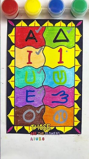 Learn AIUEO the Fun Way! ✨🌈#kidslearning #vowels #learnabc #shorts