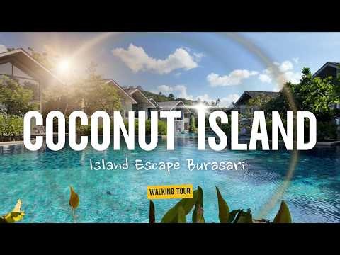 Escape from crowded streets to Coconut Island | 4K Tropical walking tour