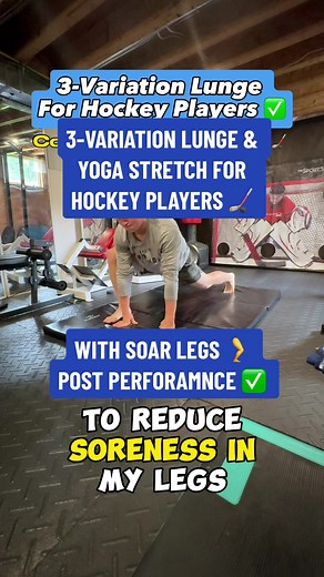 3 Variation Lunge Stretch for College Hockey Players