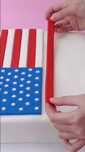 Amazing American Flag Fondant Cake Decorating Idea
