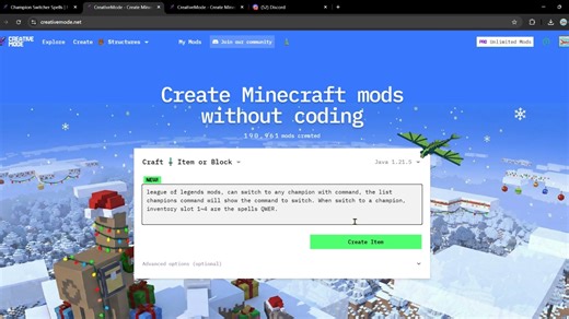 彻底爆了 AI一键生成Minecraft模组 完全不需要代码