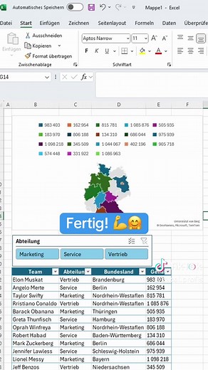 Geographische Karte in Excel #excel #exceltipps