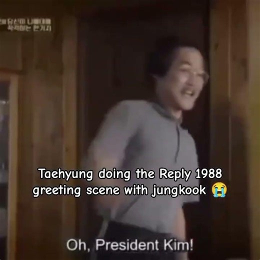 Taehyung doing the Reply 1988 greeting scene with jungkook 😭 #taekook #reply1988