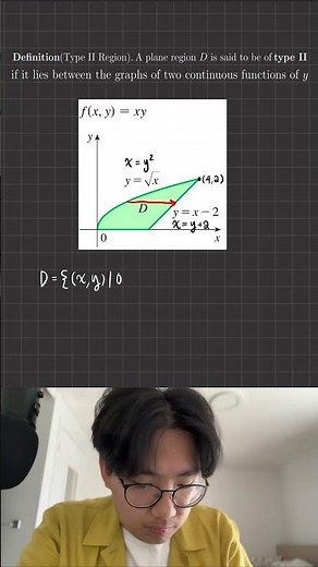 Setting up a Double Integral over a Type II Region