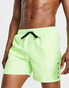 Nike Swimming 5 inch side logo swim shorts in lime green | ASOS
