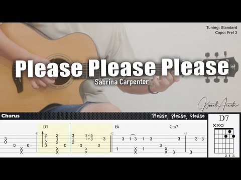 Please Please Please - Sabrina Carpenter | Fingerstyle Guitar | TAB + Chords + Lyrics