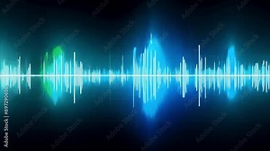 Sound effect blue sound waves moving