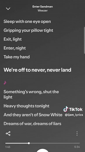 Enter Sandman Lyrics by Weezer