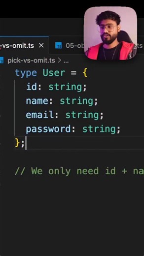 Piyush Agarwal a.k.a Roadside Coder on Instagram: "Pick vs Omit in Typescript"