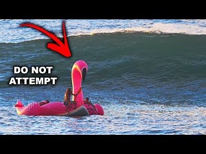 GIANT FLAMINGO Vs. MASSIVE WAVES!!! (R.I.P. Flo) | JOOGSQUAD PPJT