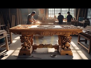 Extreme Woodworking – Crafting A Stunning Solid Wood Carved Table