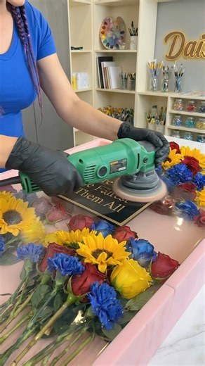 Breathtaking Epoxy Resin Tombstone 🌼🌹 Created with AI for your entertainment :) #DIY #disney #craft #momlife | Rae in the Life