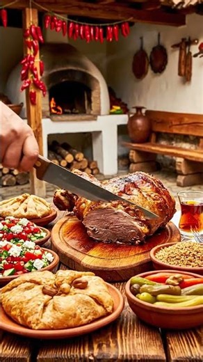Bulgarian Big Piece of Camel Roast | Banitsa, Shopska Salad & Rakia Feast 🍖🥗🥂