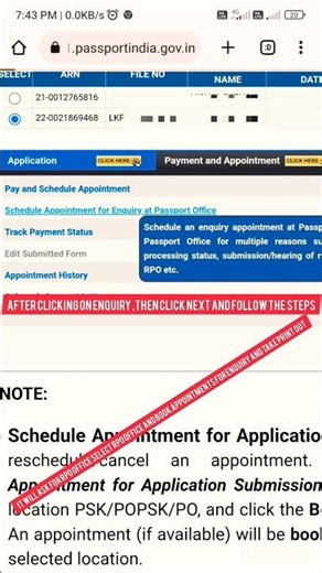 How to schedule a passport enquiry appointment