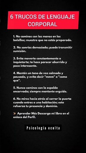 6 trucos de lenguaje corporal #psicologia