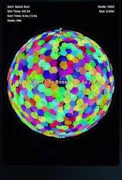5 Amazing Sorting Algorithms on a Hexagonal Sphere! ⚽️🌈