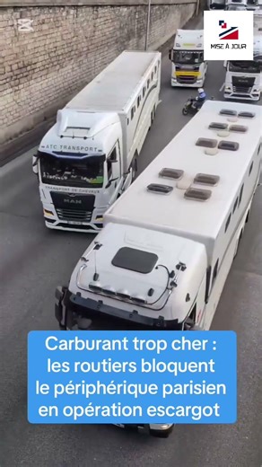 🚨🇫🇷 ALERTE INFO I Colère des routiers : le périphérique parisien ralenti par une opération escargot