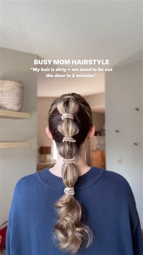 103K views · 741 reactions | This style of bubble braid is my favourite for short and mid length layered hair because it gives the illusion of extra length  I never skip a day with my density serum from @livingproofinc and I’m using some extra special hair ties from @franceluxehair And don’t worry, I’m washing my hair ASAP!! #bubblepony #momhair #hairtutorial #summerhairstyles | Sara Strueby | Facebook