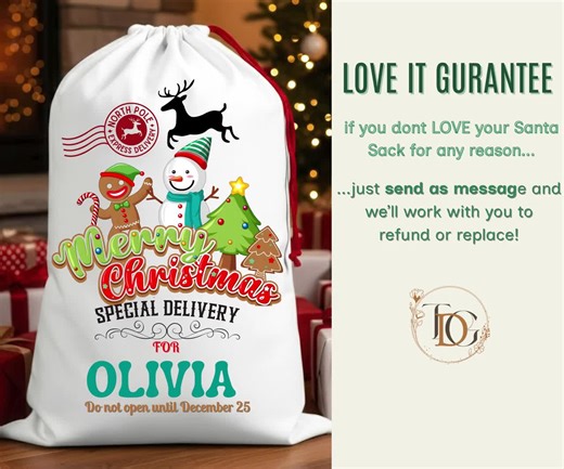 Personalized Santa Sack With Name, North Pole Express Delivery From Santa, Custom North Pole Express Delivery Santa Bag, Custom Kids Sack - Etsy