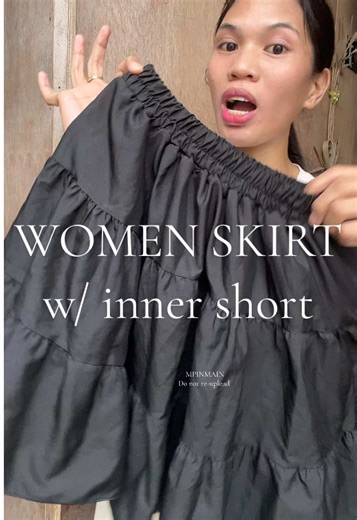 Stylish Elastic Waistline Skirt with Inner Short