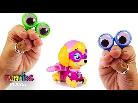 Painting Flashing Finger Family Rhymes Paw Patrol Puppets Googly Eyes