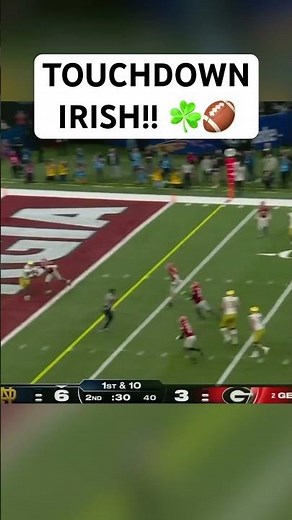 Notre Dame scores 10pts in 11 seconds (FG, strip sack, TD) vs Georgia in Sugar Bowl 😳 #shorts