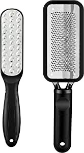 Foot File 2 Pcs, Colossal Stainless Steel Foot Scrubber, Callus Remover for Feet, Foot Rasp for Dry and Wet Feet, Professional Pedicure Tools Kit for Dead Skin, Callus, Hard Skin, Cracked Heel