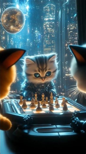 Cats Playing Chess in a Futuristic World | AI Animation