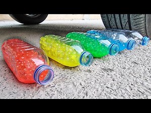 Crushing Glass Bottles & Slime | Running Over Stuff With Car Satisfying Video