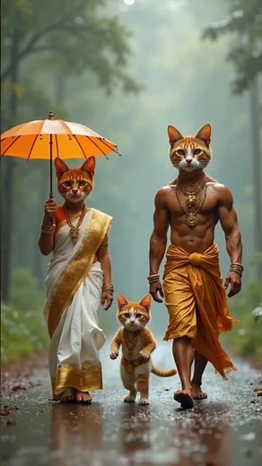 "Royal Cat Family Walk | Ultra-Realistic 3D Cats | Must Watch!" #cute #kitty