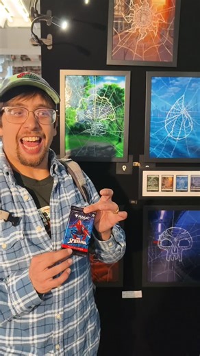 Opening a pack of Spider Man in front of the original land art paintings!!! Day 108. | Symbiote Collectibles