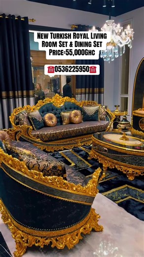 Elegant Turkish Royal Living Room & Dining Sets