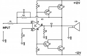 Op amp 741 audio amplifier