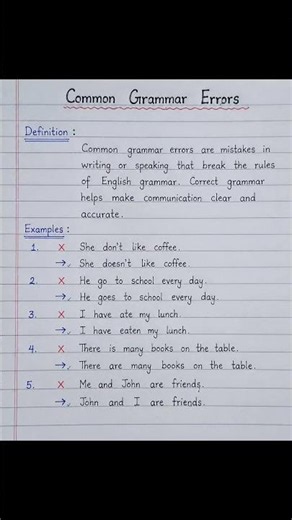 Common Grammar Mistakes