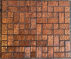 WHISKEY RIVER Copper Tile Accent Liner ~textured~ Natural Dark Oxidized Patina for Kitchen, Bathroom, Bar, Shower, Indoors or Out by TILEZE - Etsy