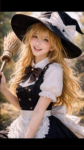 1文で東方projectのキャラをリアルに生成してみた。part4 #東方 #東方project #東方ロストワード #toho #aiアート #魔理沙