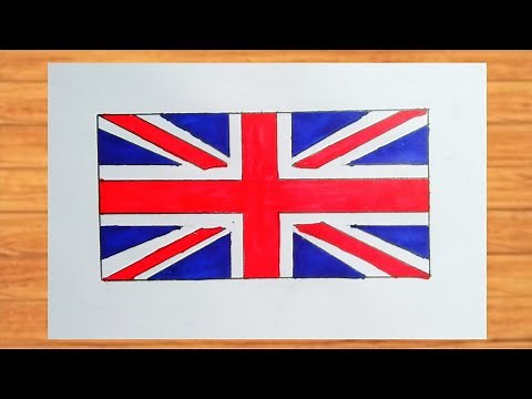 UK Flag Drawing Easy Step by Step / United Kingdom Flag Drawing / Flag Drawing