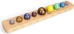 Nine Planets Gem Stones Planets Decorations Solar System Model Handmade Space Home Office Desk Decorations Creative Gift for Men, Women, Kids