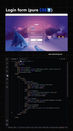 How to create login Interface by css