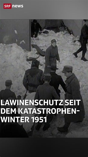 1951 entstand eine Wetterkonstellation, die es nur alle 50 bis 100 Jahre gibt: An jeweils wenigen Tagen – im Januar auf der Alpennordseite und im Februar auf der Alpensüdseite – fielen gigantische Schneemengen. Gemessen wurden zwei bis vier Meter Neuschnee. In der Folge lösten sich Hunderte Lawinen. 98 Menschen und über 200 Nutztiere starben. Der Winter 1951 war ein Weckruf für die Forschung und Politik und gilt als Initialzündung für den heutigen Lawinenschutz. | SRF News