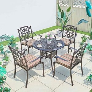 [Hot Item] Korean Charcoal Table Top and Chair BBQ Grill Restaurant Outdoor Charcoal Cast Aluminum Outdoor Table